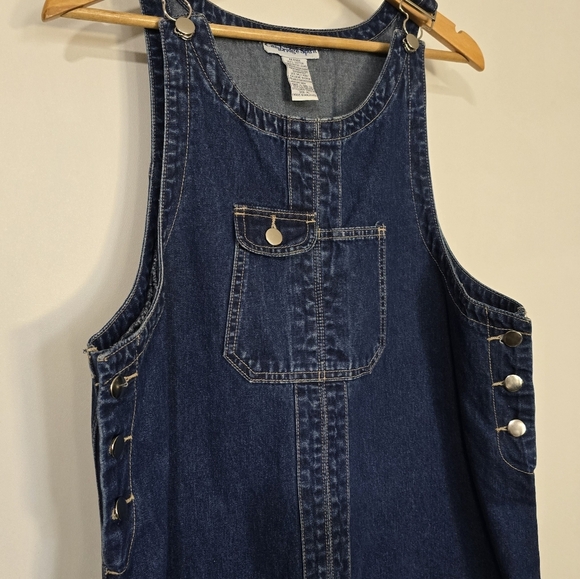 Vintage Casual Dark Blue Denim Overall Dress - Picture 4 of 4